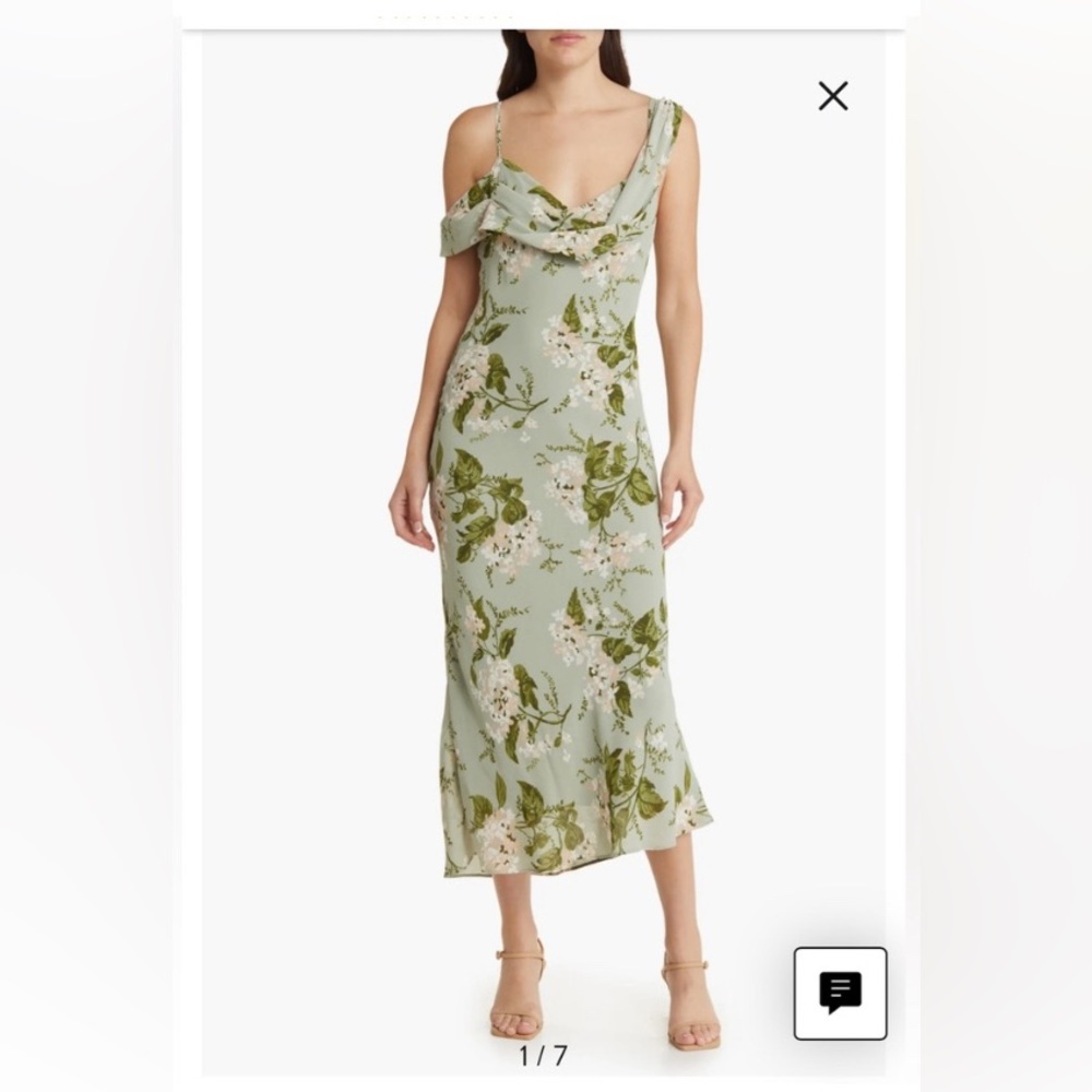 REFORMATION Reya Floral Drape Dress
